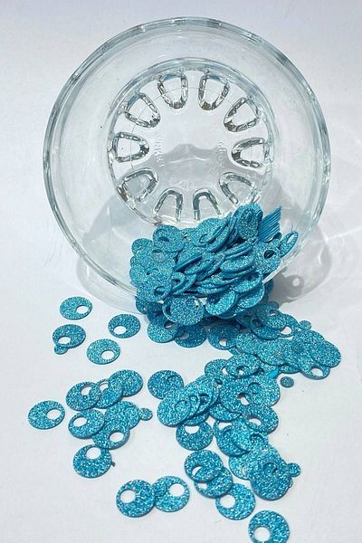 Hobigram حقيبة وبوتات باللون الأزرق الفضي مقاس 10 ملم – خرز، تصميم أنيق، إكسسوار نسائي – خرز