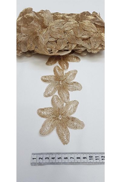 Hobigram Dantela Guipure cu model de flori cu sclipici de cupru – Design special, Accesoriu, Producție de calitate, Stil atrăgător – De