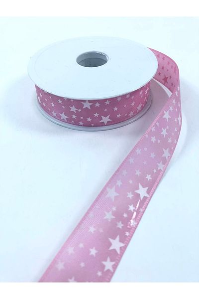 Hobigram Panglică din tafta cu model de stea gri roz închis 5 metri – panglică, design elegant, accesoriu pentru femei – panglică