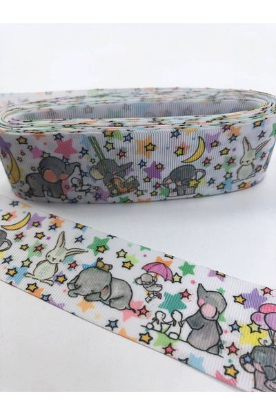 Hobigram Μεγάλη κορδέλα Grosgrain με σχέδιο ελέφαντα – Προσαρμοσμένο σχέδιο, αξεσουάρ, ποιοτική παραγωγή, εντυπωσιακό στυλ – Κορδέλα