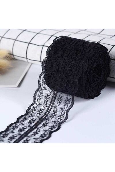 Hobigram Μαύρη κορδέλα δαντέλας 4 εκ. 5 μέτρα – Ειδικό σχέδιο, αξεσουάρ, ποιοτική παραγωγή, λαμπερό στυλ –