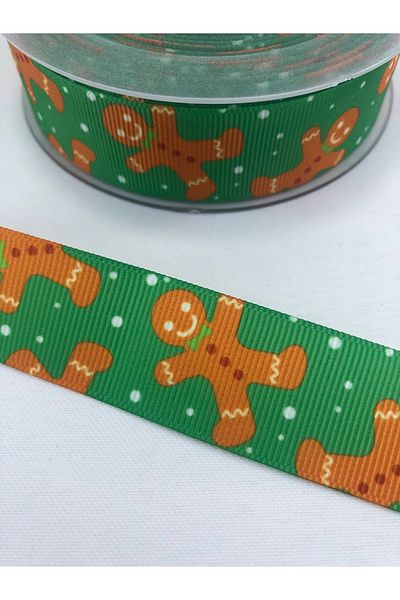 Hobigram Κορδέλα Grosgrain με μοτίβο πράσινων μπισκότων – Προσαρμοσμένο σχέδιο, αξεσουάρ, ποιοτική παραγωγή, εντυπωσιακό στυλ