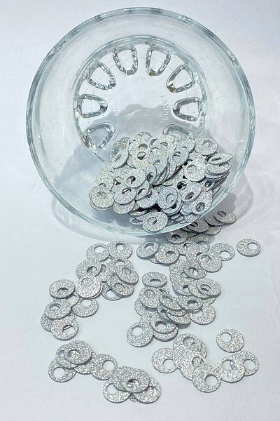 Hobigram حقيبة وبوتات فضية لامعة مقاس 10 ملم – خرز، تصميم أنيق، إكسسوار نسائي – خرز