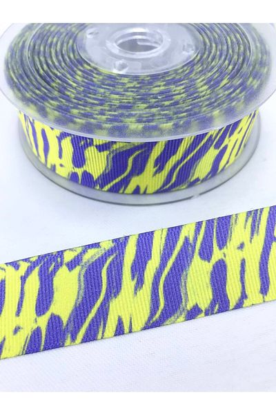 Hobigram Κίτρινη κορδέλα Grosgrain με μοτίβο Navy Blue – Προσαρμοσμένο σχέδιο, αξεσουάρ, ποιοτική παραγωγή, εντυπωσιακό στυλ – K