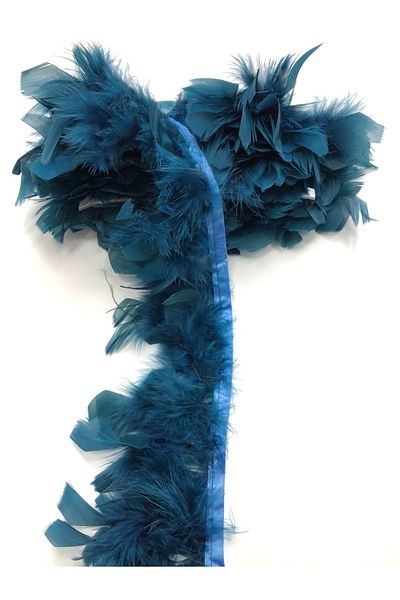 Hobigram Χειροποίητα προϊόντα Navy Blue Turkey Feather 1 Mt – Διακοσμητική κορδέλα, Κομψό Σχέδιο, Γυναικείο Αξεσουάρ – Dekorati
