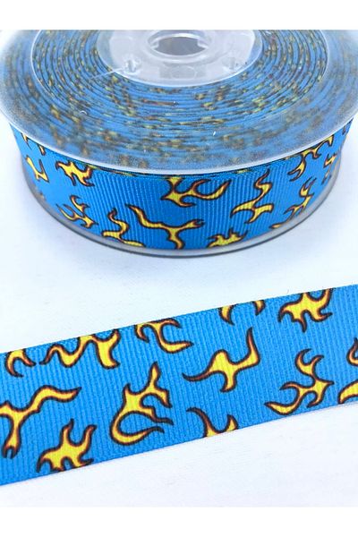 Hobigram Panglică Grosgrain cu Motiv Flacără 1 M – Panglică, Design Elegant, Accesoriu pentru Femei