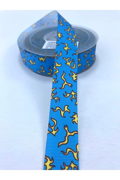 Hobigram Panglică Grosgrain cu Motiv Flacără 1 M – Panglică, Design Elegant, Accesoriu pentru Femei