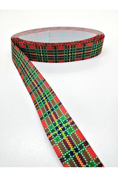 Hobigram Κόκκινη Πράσινη Πουά Καρό Κορδέλα Grosgrain 2,5 cm 2 Yards – Κορδέλα, Κομψό Σχέδιο, Γυναικείο Αξεσουάρ