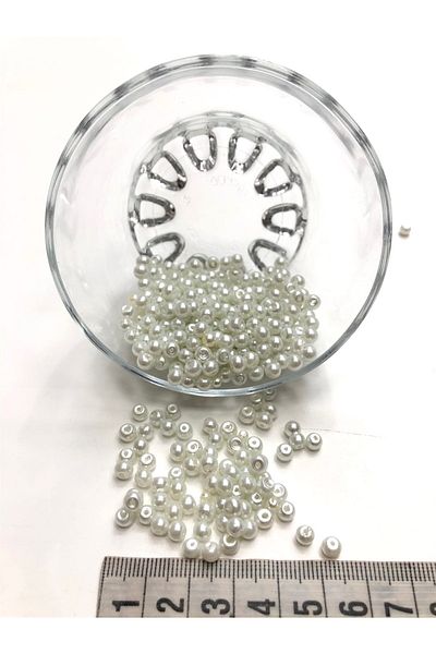 Hobigram White Glass Pearl Beads 4 mm – Χάντρες, Κομψό Σχέδιο, Γυναικείο Αξεσουάρ – Χάντρες