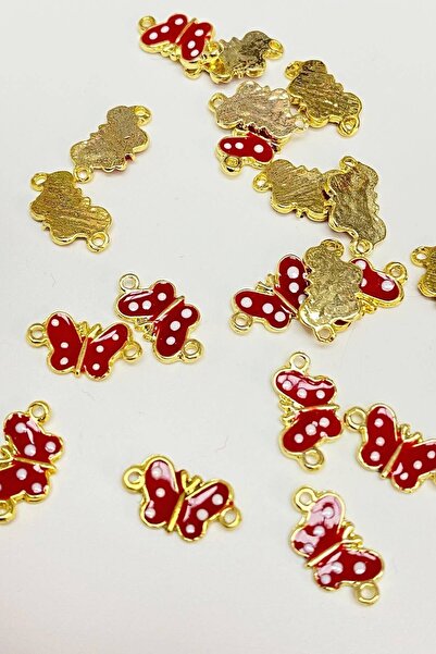 Hobigram Bordo Çift Taraflı Kelebek Model Bileklik Ucu – El Işi Malzemesi, Şı...