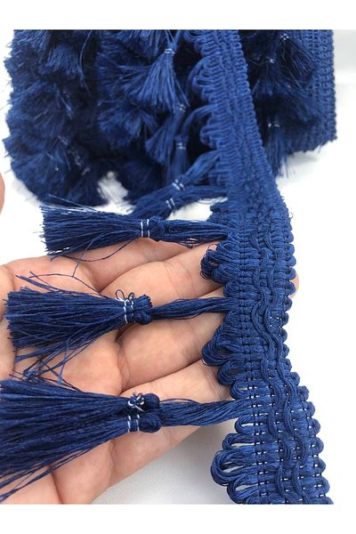 Hobigram Ciucuri cu franjuri cu mărgele bleumarin – Design special, accesoriu, producție de calitate, stil atrăgător