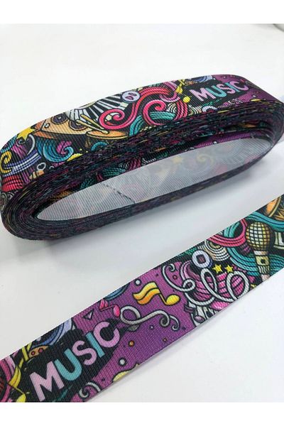 Hobigram Κορδέλα Grosgrain με γραμμένο μουσικό σχέδιο – Προσαρμοσμένο σχέδιο, αξεσουάρ, ποιοτική παραγωγή, εντυπωσιακό στυλ – Ku