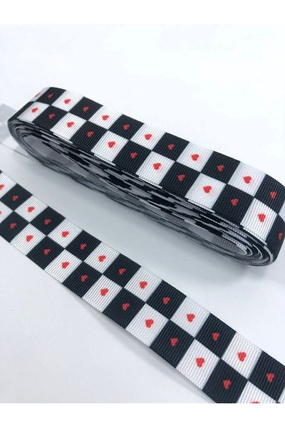 Hobigram Καρό Μικρή Καρδιά Μοτίβο Grosgrain Κορδέλα – Προσαρμοσμένο Σχέδιο, Αξεσουάρ, Ποιοτική Παραγωγή, Εντυπωσιακό Στυλ