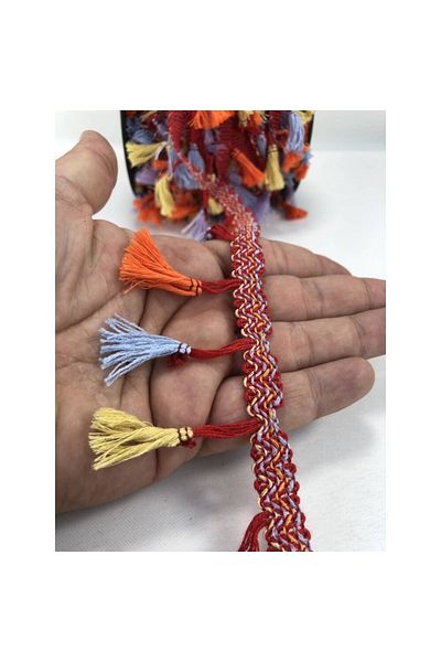 Hobigram Liliac Portocaliu Galben Culoare Fringe Ribbon Tassel – Panglică decorativă, Design elegant, Accesoriu pentru femei – Decor