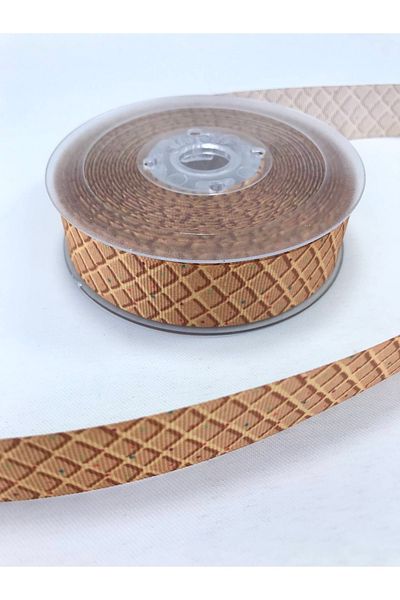 Hobigram Καφέ Κορδέλα Grosgrain με σχέδιο σταυρού – Προσαρμοσμένο σχέδιο, αξεσουάρ, ποιοτική παραγωγή, εντυπωσιακό στυλ