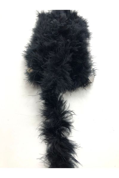 Hobigram Black Thin Fox Feather 1 Mt – Decorative Ribbon, Stylish Design, Women's Accessory – Decorative Ribbon – Deko