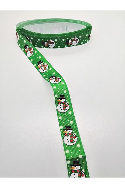 Hobigram Green Snowman Grosgrain Κορδέλα 2,5 cm 2 Yards – Κορδέλα, Κομψό Σχέδιο, Γυναικείο Αξεσουάρ – Κορδέλα –
