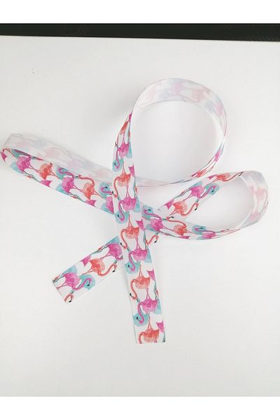 Hobigram Τυπωμένη κορδέλα με μοτίβο Flamingo – Ειδικό σχέδιο, αξεσουάρ, ποιοτική παραγωγή, εντυπωσιακό στυλ