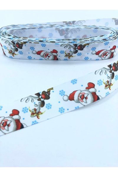 Hobigram Panglică Grosgrain cu model Moș Crăciun de Anul Nou – Design special, Accesoriu, Producție de calitate, Stil atrăgător