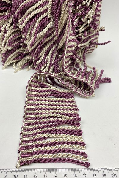 Hobigram Διακοσμητική κορδέλα Plum Cream Bulon Fringe Tassel – Διακοσμητική κορδέλα, κομψό σχέδιο, γυναικείο αξεσουάρ – D