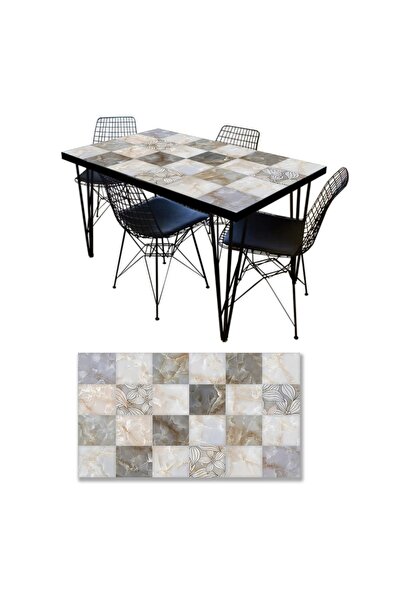 StickerArt Masa Kaplama Folyosu Mobilya Masa Kaplama Folyoları Soyut Mermer Taş