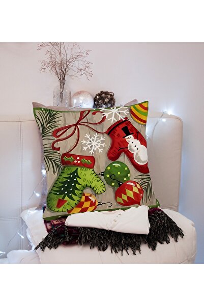 LadiesHome غطاء وسادة بتصميم خاص مطبوع على الوجهين بنمط رأس السنة الجديدة