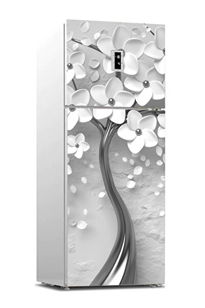 StickerArt Buzdolabı Sticker Kaplama Dolap Kaplama Etiketi 3d Gri Ağaç