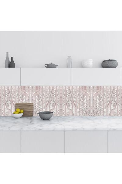 StickerArt Mutfak Tezgah Arası Folyo Fayans Kaplama Folyosu Beyaz Çiçekler 60...