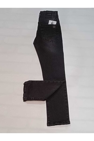 AZRA ÇOCUK GİYİM Taşlanmış Siyah Likralı Kot Pantolon