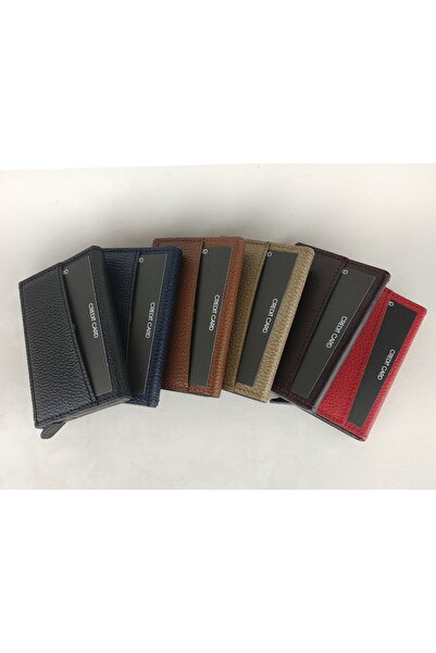 Aquablue Otomatik Mekanizmalı Alüminyum Kartlık Rfıd Korumalı Deri Kartlık Cüzdan