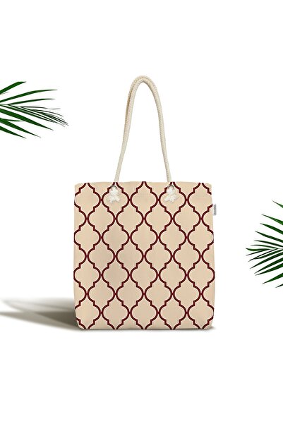 Realhomes Крем Золота Кава Огеа Мотив Декоративна Сумка через Плече з Застібкою