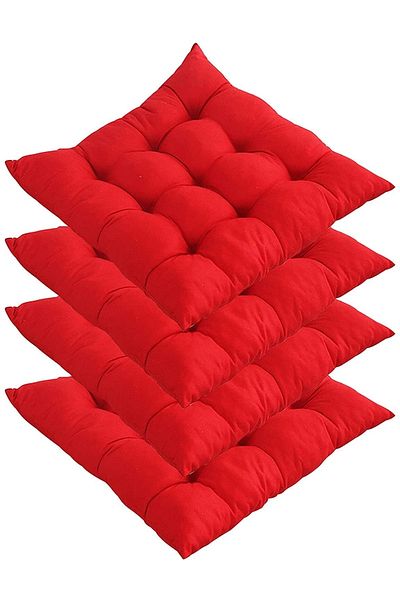 Çınar Reklam & Dış Ticaret Chair Cushion Set of 4 Red