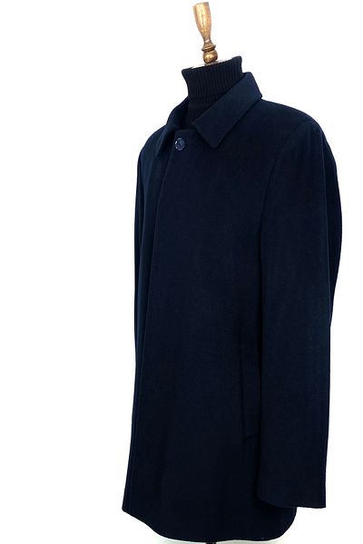 ŞAN GİYİM 617 Men's Navy Blue Baby Collar Oversized Coat
