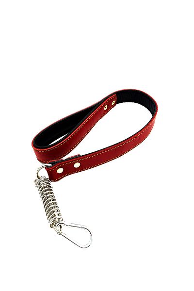 Tasma Market Red-Black Leather Dog Walking Collar