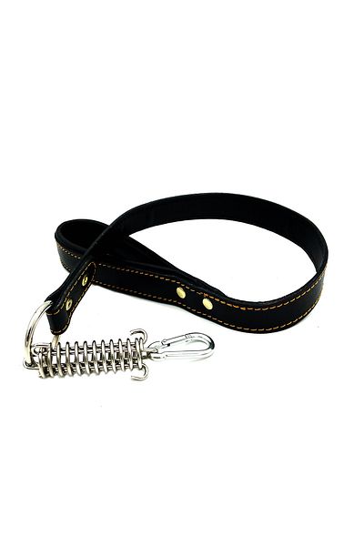 Tasma Market Black Leather Dog Walking Collar