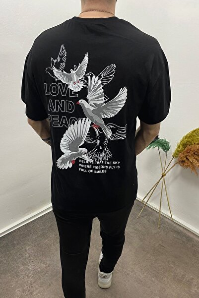 İnsane Minds Tricou unisex oversize cu imprimeu porumbei