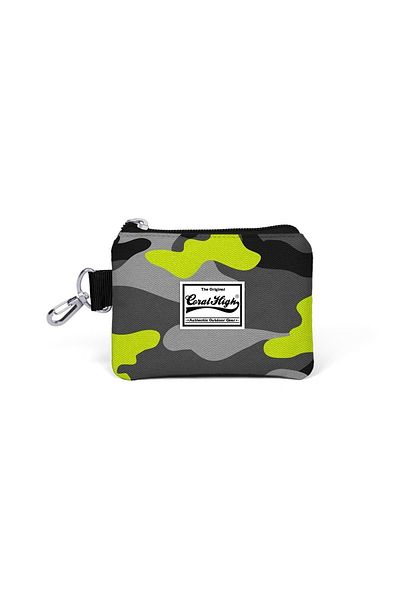 Coral High Kids Gray Camouflage Patterned Coin Bag 21742