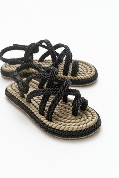 Luvi Ip Schwarze Damensandalen