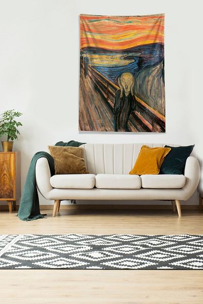 on the clouds Multicolored Scream - Scream Stain Resistant Velvet υφασμάτινο ύφασμα τοίχου Ταπετσαρία τοίχου
