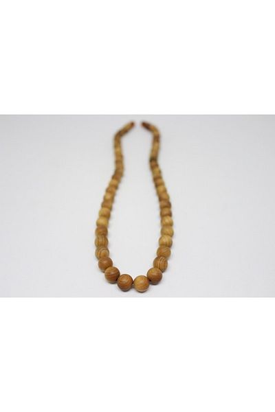 Yasamtohumu Sandalwood Necklace 8 Mm with Amber Clip