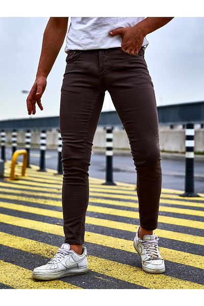 Ser Joven Ανδρικό παντελόνι Gabardine σε καφέ Slim Fit