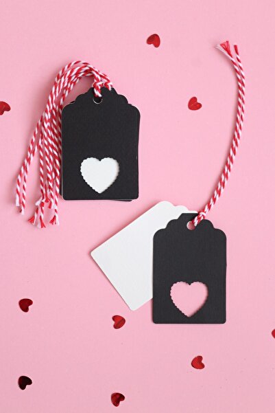 demontecraft Cartelă de notițe perforată alb-negru, 2 litri, carte de produs cu șnur alb roșu, etichetă 15 bucăți