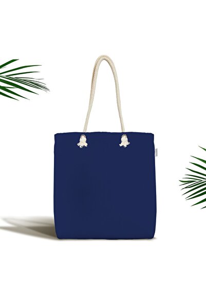 Realhomes Темно-синя однотонна декоративна сумка через плече з цифровим принт...