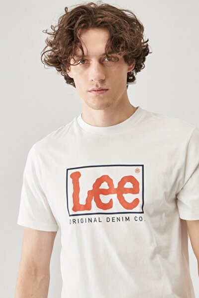 Lee Regular Fit Comfortable Cut 100% Cotton Wobbly Logo Crew Neck T-Shirt
