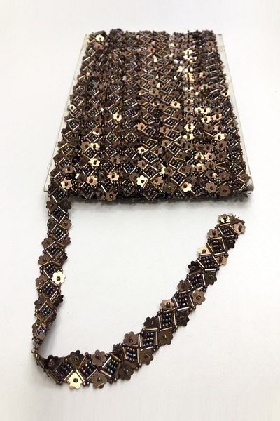 Hobigram Panglică Decorativă Culoare Scorțișoară Panglică Brodată 2 Cm – Panglică Decorativă, Design Elegant – Decorativă