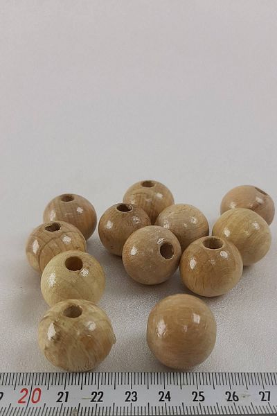 Hobigram Βερνικωμένες φυσικές ξύλινες χάντρες 20 mm – Ειδικό σχέδιο, αξεσουάρ, ποιοτική παραγωγή, λαμπερό στυλ – χάντρες