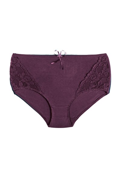 Zena ChiloČi de damÄ, 3 bucÄČi, talie ĂŽnaltÄ, din bumbac cu dantelÄ