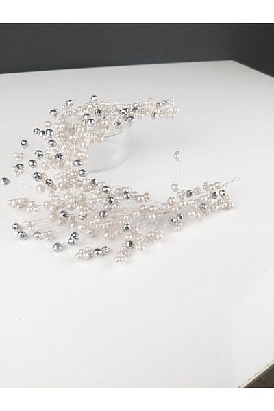 Hobigram إكسسوار شعر وعمامة من الكريستال باللون الرمادي الفضي – إكسسوارات شعر أخرى، تصميم أنيق، إكسسوارات نسائية