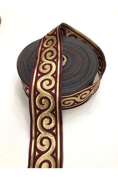 Hobigram Κορδέλα με στάμπα μπορντό 4,5 cm-dgk-1031 – Ειδικό σχέδιο, αξεσουάρ, ποιοτική παραγωγή, εντυπωσιακό στυλ – D