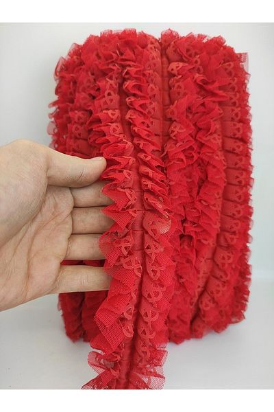 Hobigram Red Ruffle Ribbon – Special Design, Accessory, Quality Production, Eye-Catching Style – Ribbon – Ribbon
